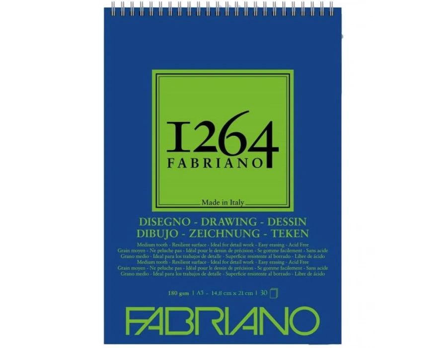 Fabriano 1264 Drawing Spiralli Çizim Defteri 180 gr. 30 Yp. A5