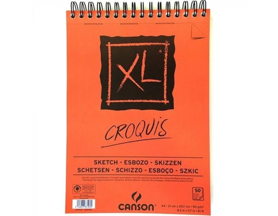 Canson A4-90 G Croquis Xl Eskiz Çizim Defteri Üstten Spiralli 50 Yp