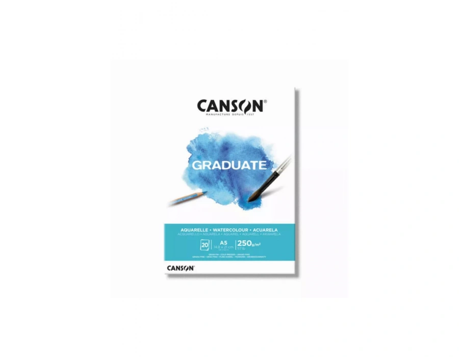 Canson Graduate Watercolor 20 Sayfa A5 250gr Defter