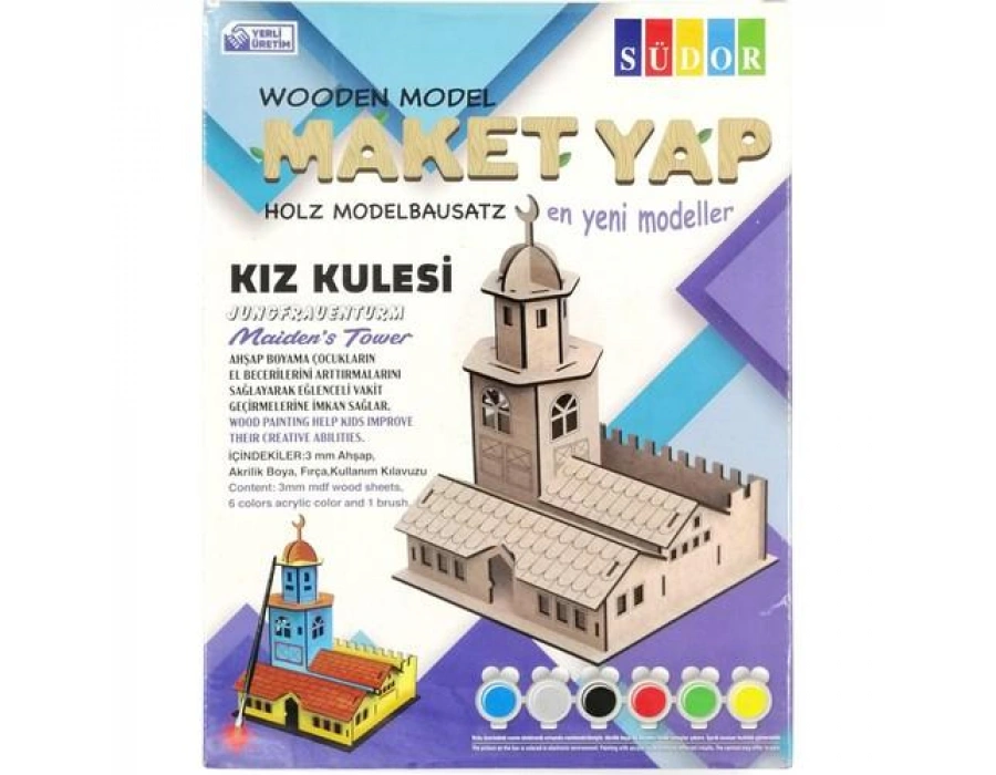 Südor Ahşap Maket Kız Kulesi Boyama Seti N:MD205