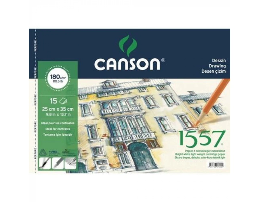 Canson 1557 Dessin Resim ve Çizim Defteri 180 Gr. 25X35 Cm. 15 Sayfa