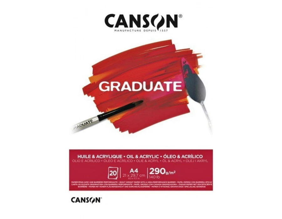 Canson Graduate Akrilik - Yağlıboya Defteri 290gr A4 20 Yaprak