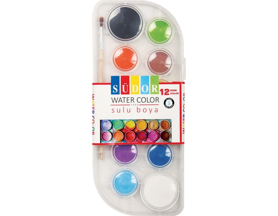 Südor Suluboya 12 Renk Şeffaf Pls.