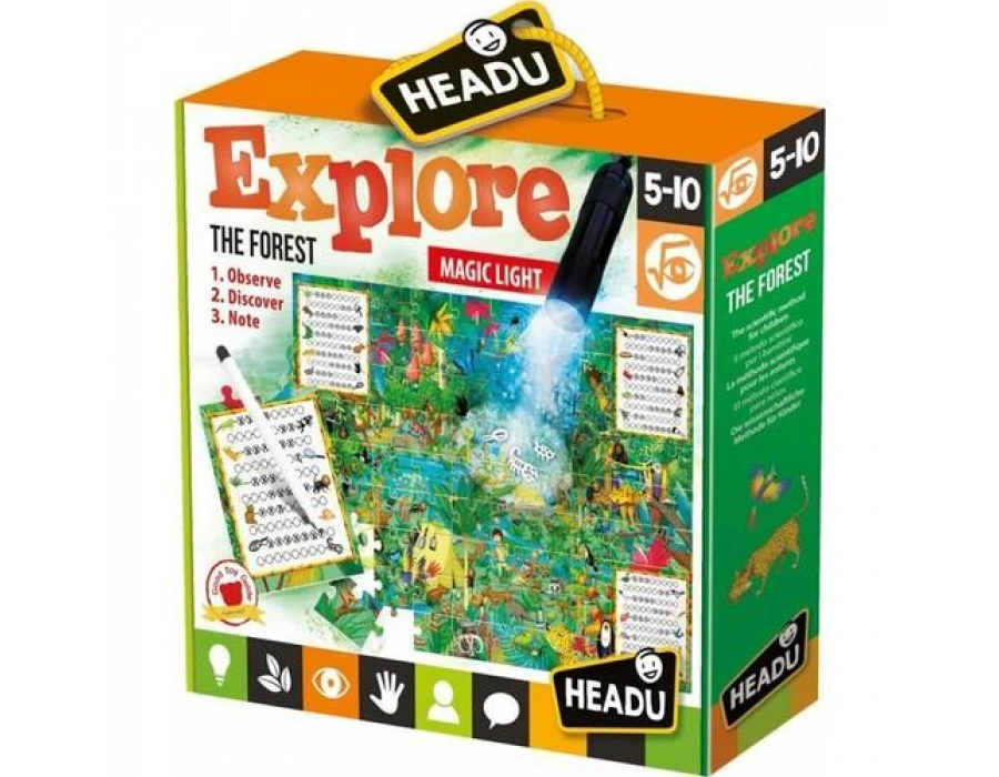 HEADU EXPLORE THE FOREST (5-10 YAŞ) Ormanı Keşfet Sihirli Fenerli Etkinlik Yapbozu