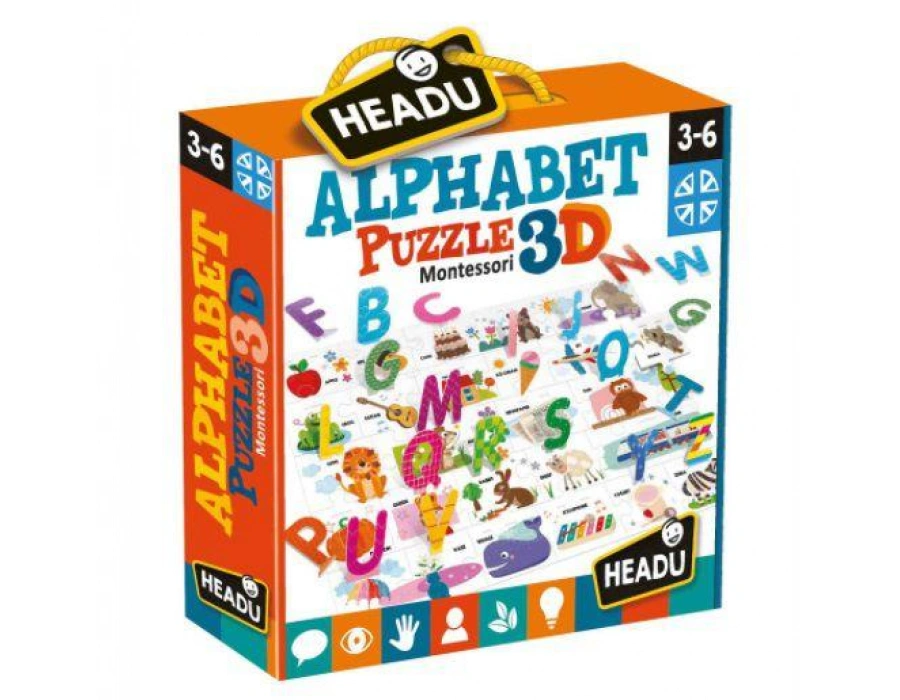 HEADU MONTESSORI ALPHABET PUZZLE 3D (3-6 YAŞ)