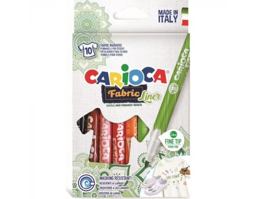 CARİOCA KEÇELİ KUMAŞ fabric BOYA KALEMİ FINE 10LU