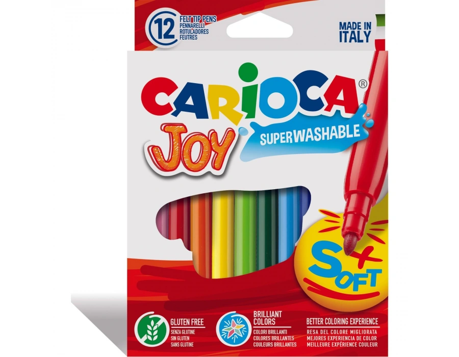 CARİOCA JOY SÜPER YIKANABİLİR KEÇELİ BOYA KALEMİ 12Lİ