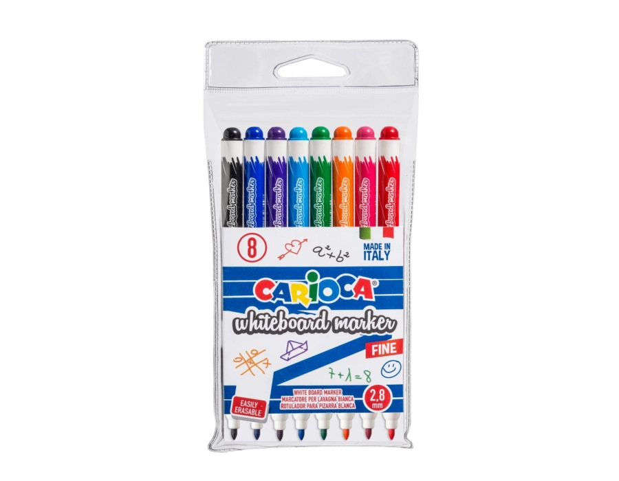 CARİOCA BEYAZ TAHTA KALEMİ 8 RENK 8Lİ PVC 2.8 MM