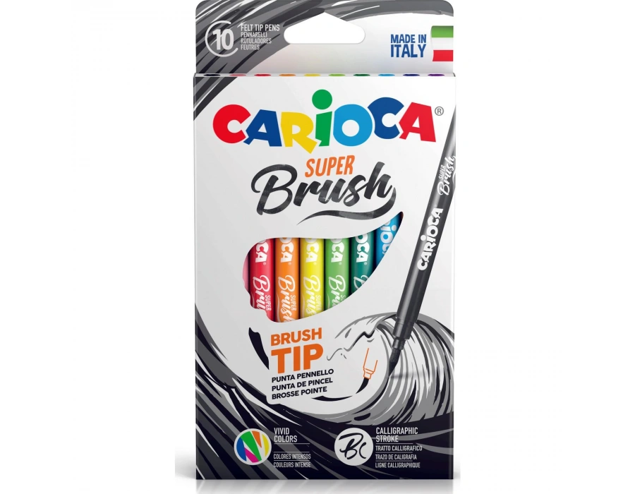 CARİOCA SUPER BRUSH KEÇELİ BOYA KALEMİ 10LU