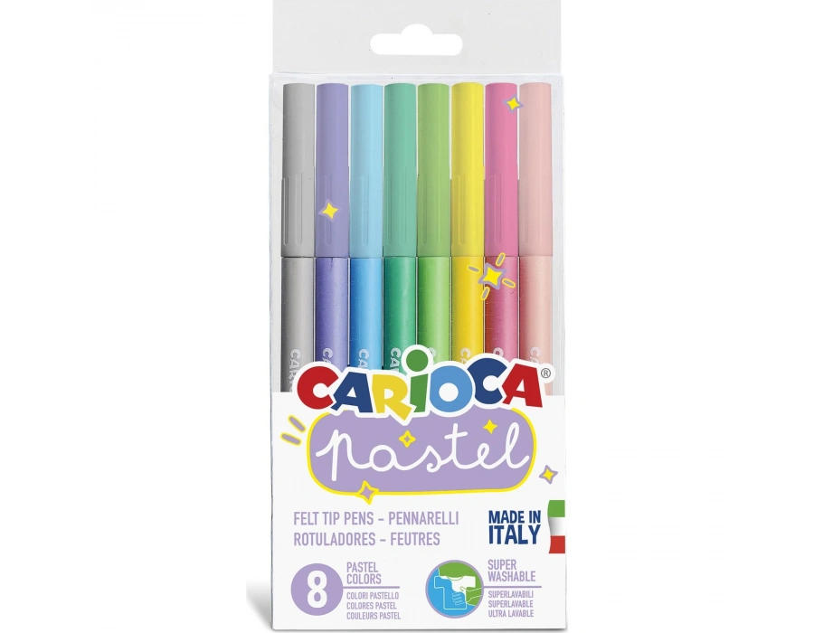 Carioca Pastel Süper Yıkanabilir Keçeli Kalem 8Li