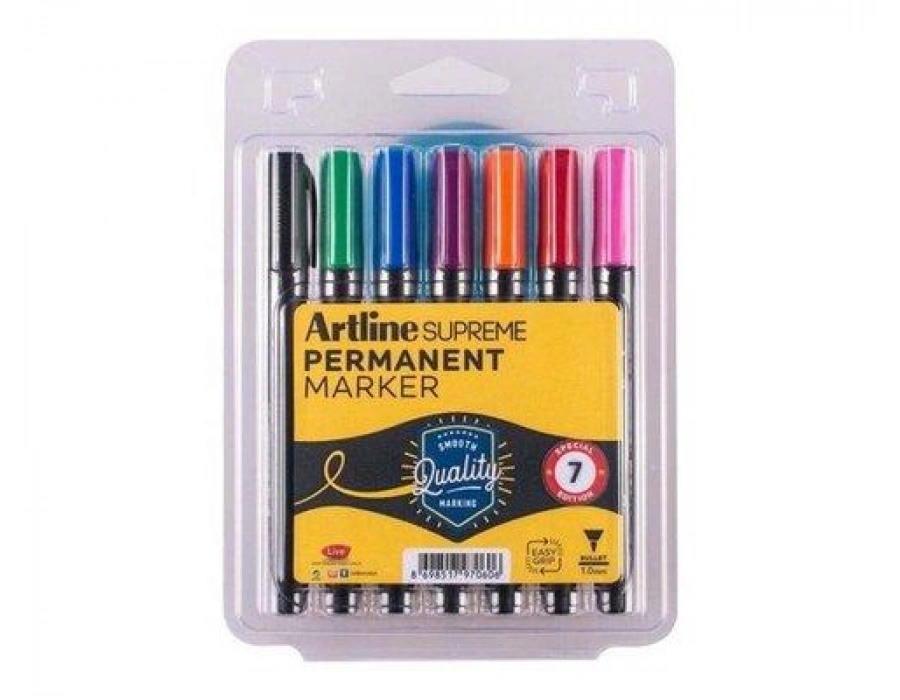 Artline Supreme Permanent 7 Renk Markör Seti