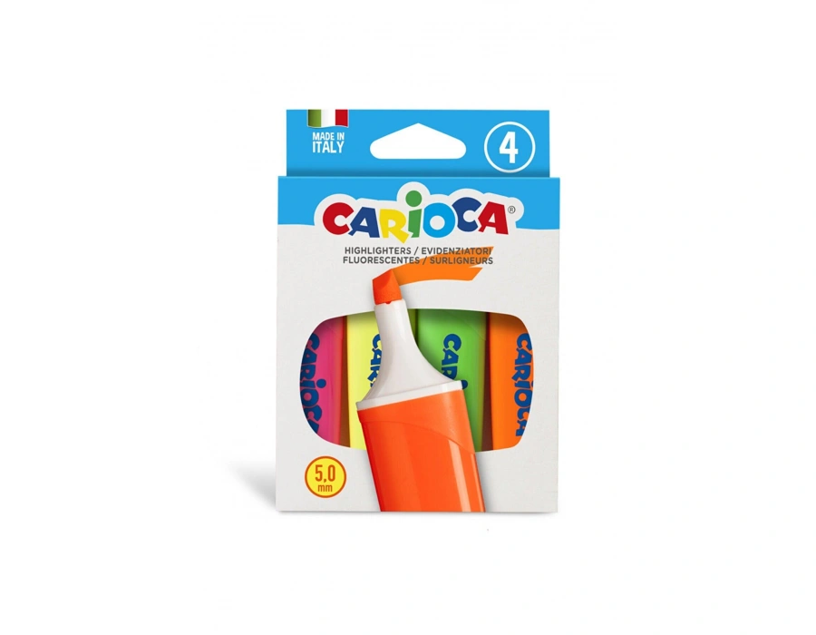 CARİOCA FOSFORLU İŞARETLEME KALEMİ 4LÜ 4 RENK (MEMOLIGHT)