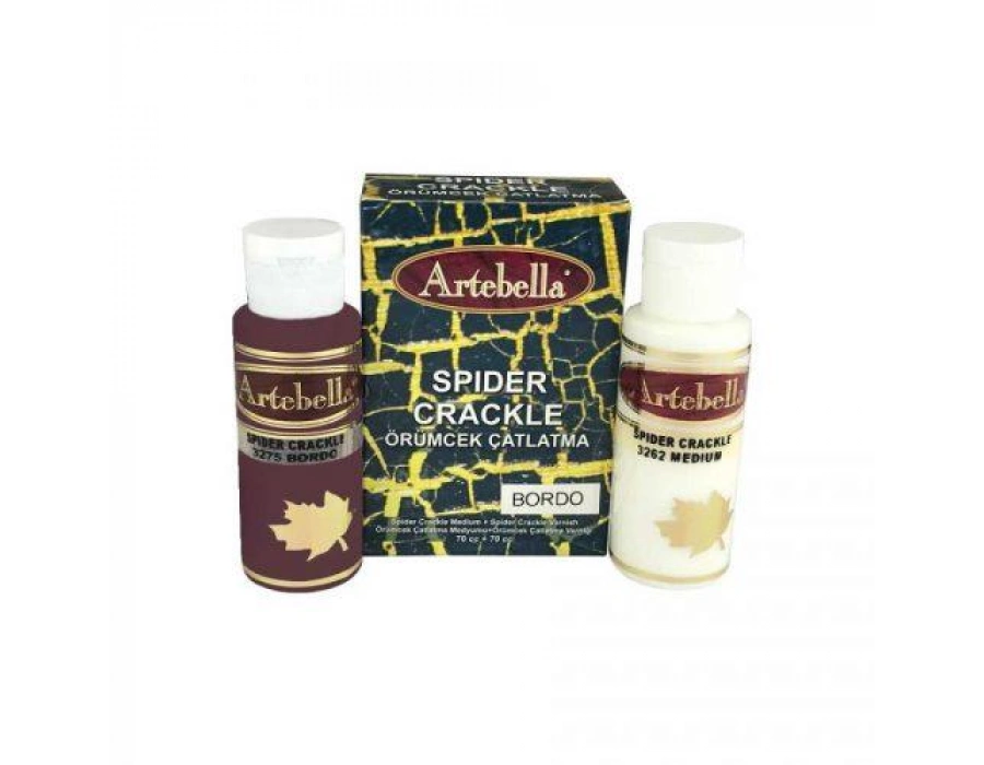 artebella crackle örümcek çatlatma  bordo 70cc+70cc