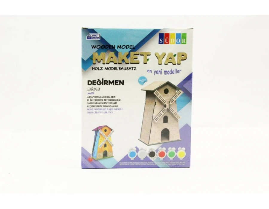 Südor Ahşap Maket Su Değirmeni Boyama Seti md2-03