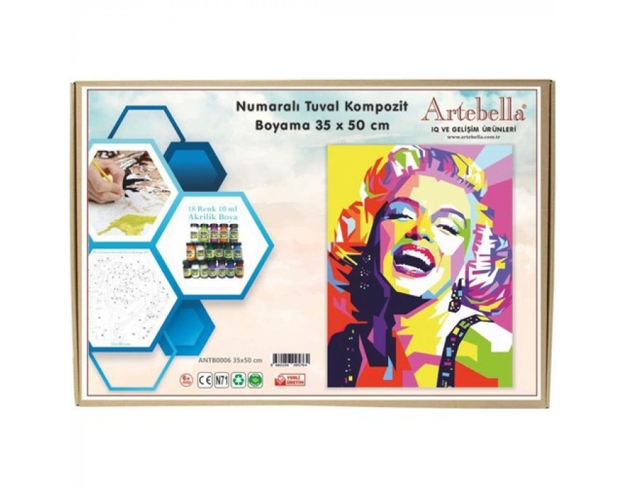 Artebella Numaralı Tuval Kompozit Boyama ANTB0006 Marilyn Monroe35x50 cm