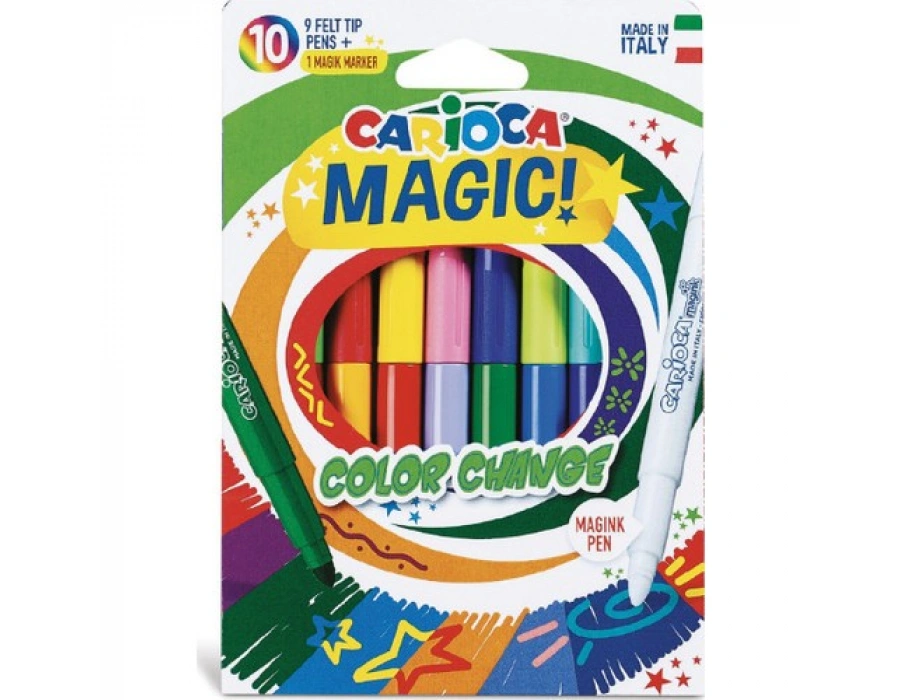 CARİOCA RENK DEĞİŞTİREN SİHİRLİ KEÇELİ BOYA KALEMİ (9 RENK+1 RENK DEĞİŞTİRİCİ BEYAZ KALEM)