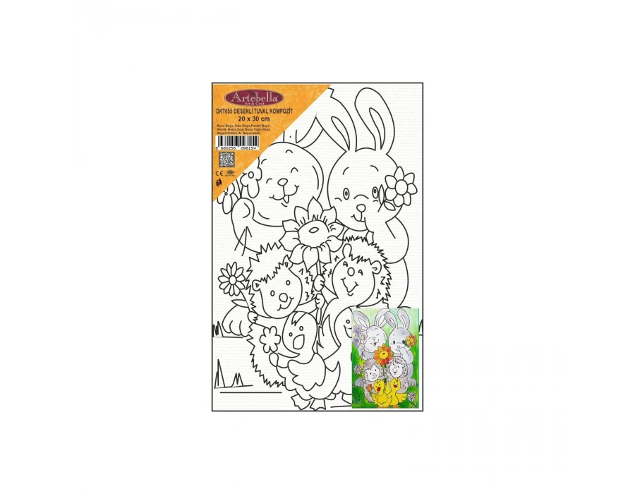 DKT055 desenli tuval kompozit boyama 20x30 cm