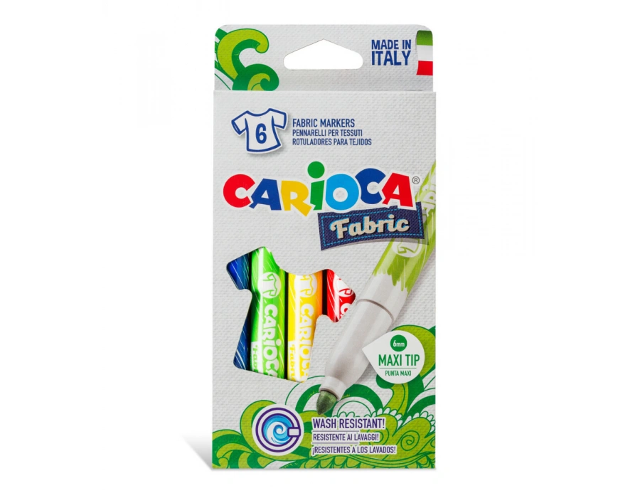 Carioca Fabric Tekstil kumaş Boya Kalemi 6 lı