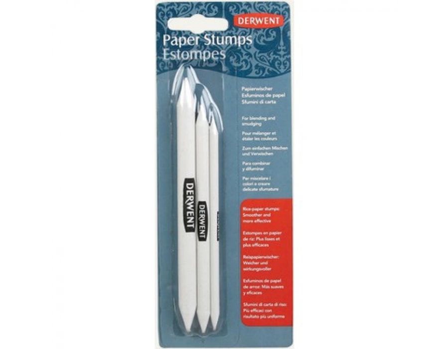 Derwent Paper Stump Kalem Yayıcı 3lü Blister (Toz Pastel Dağıtıcı Kağıt Kalem Seti Paper Stump-Tortillion )