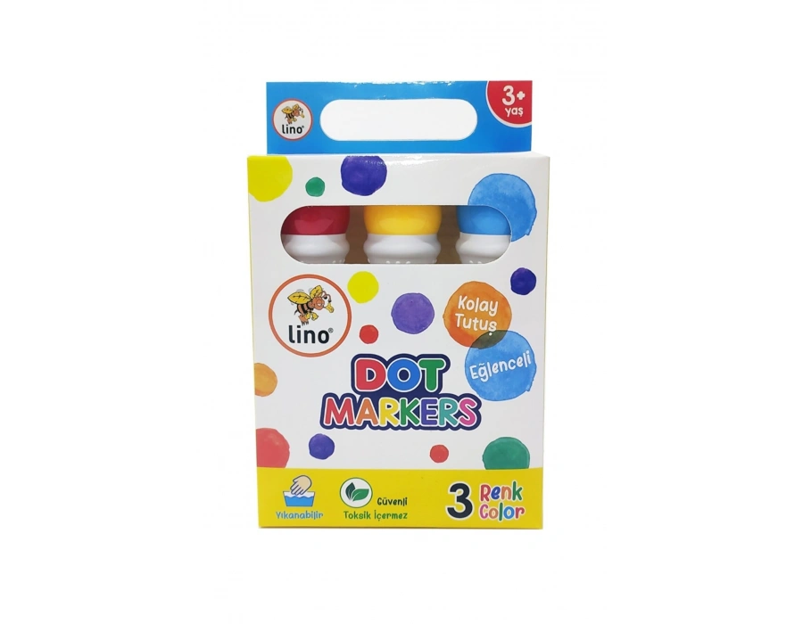 LİNO DOT MARKERS 3LÜ YIKANABİLİR LN-603
