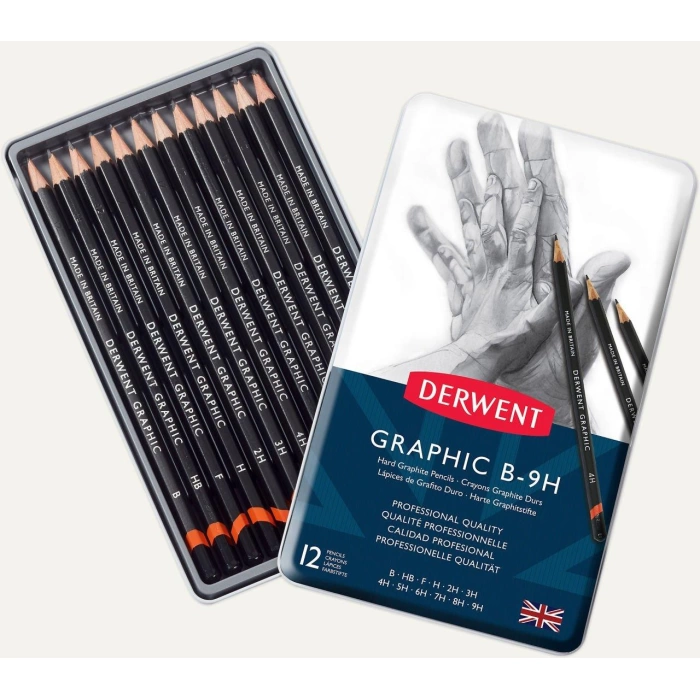 Derwent Graphic Hard Dereceli Kurşun Kalem B-9H 12l