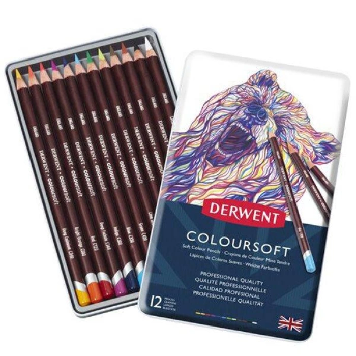 DERWENT COLOURSOFT 12 Lİ TENEKE KUTU