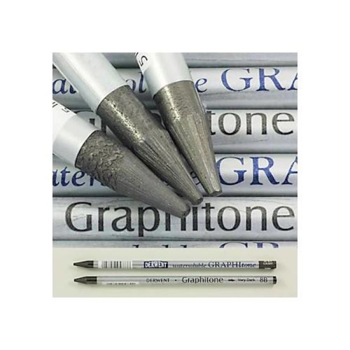 Derwent Watersoluble Graphitone Suda Çözünebilen Ağaçsız Grafit Kalem 6B - Dark Wash