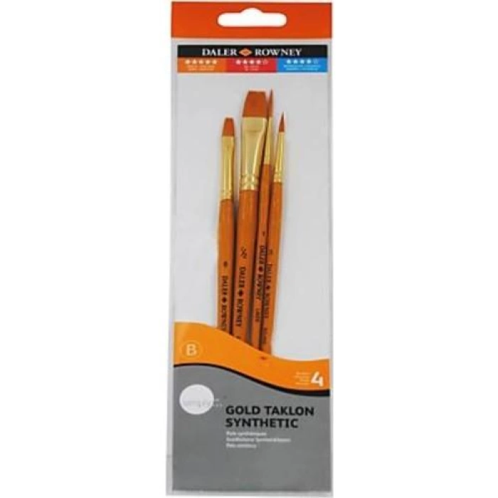 Daler Rowney Simply Gold Taklon Synthetic 4ü Fırça Seti KOD:402