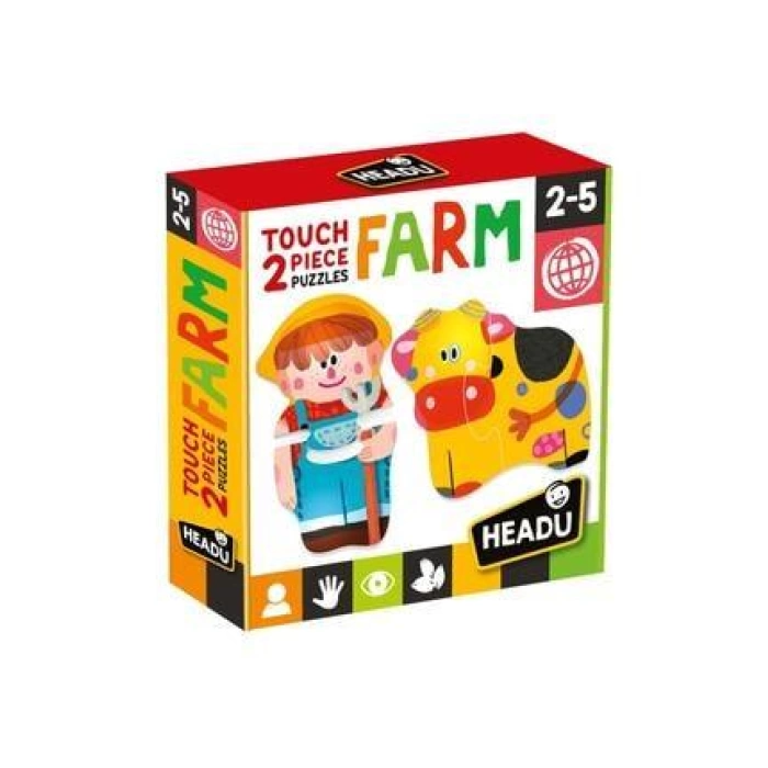 HEADU 2 PIECES PUZZLE TOUCH FARM (2-5 YAŞ