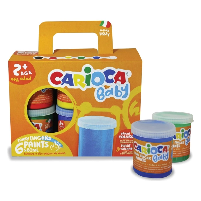 Carioca bebek parmak boyası 6 lı 6x80 ml süper yıkanabilir 2 yaş