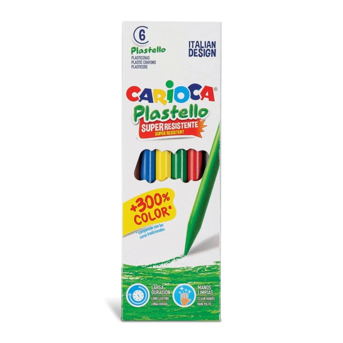 Carioca  Elleri Kirletmeyen Yıkanabilir Pastel Boya Kalemi 6lı