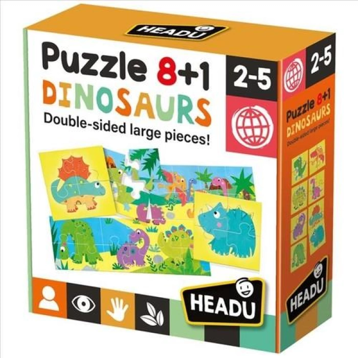 HEADU PUZZLE 8+1 DINOSAURS (2-5 YAŞ)