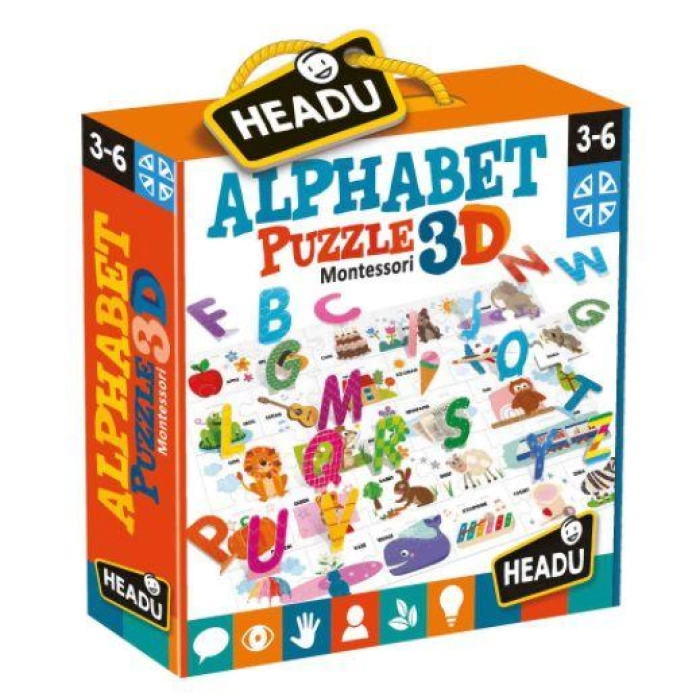 HEADU MONTESSORI ALPHABET PUZZLE 3D (3-6 YAŞ)