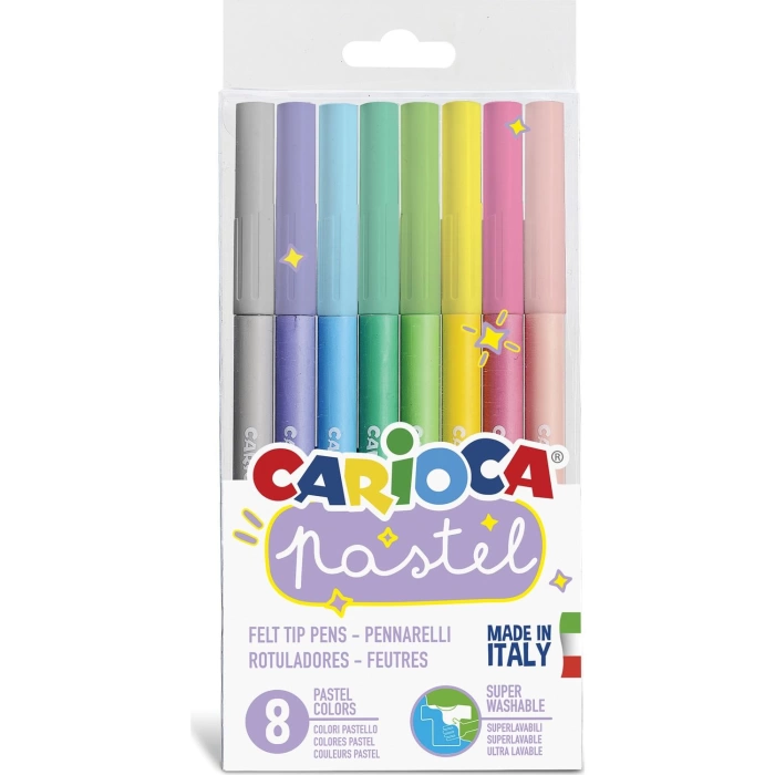 Carioca Pastel Süper Yıkanabilir Keçeli Kalem 8Li