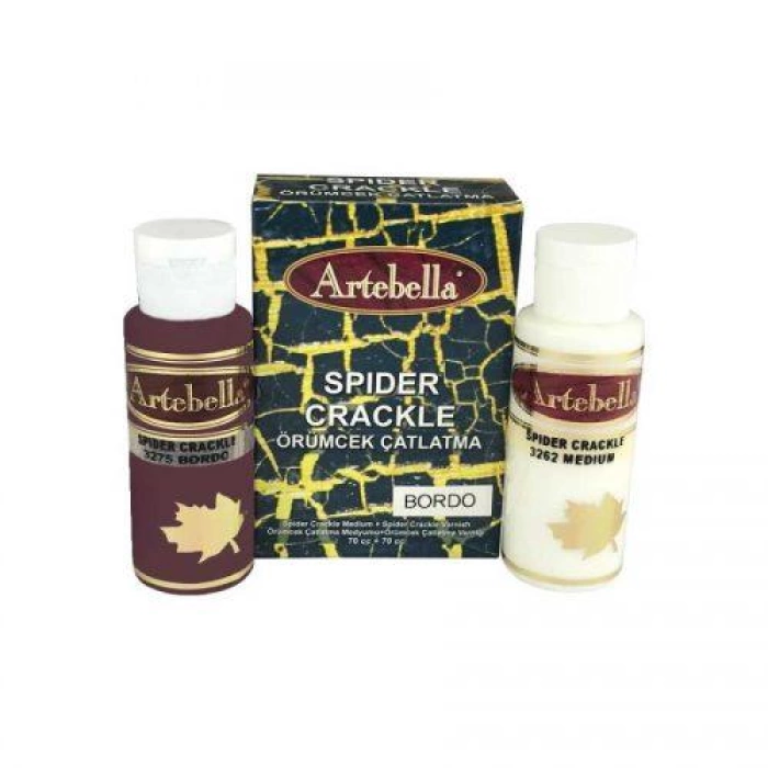 artebella crackle örümcek çatlatma  bordo 70cc+70cc