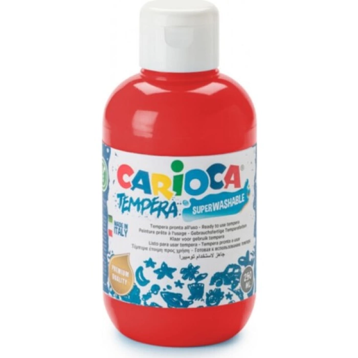 CARİOCA TEMPERA SULUBOYA SÜPER YIKANABİLİR KIRMIZI 500 ML.