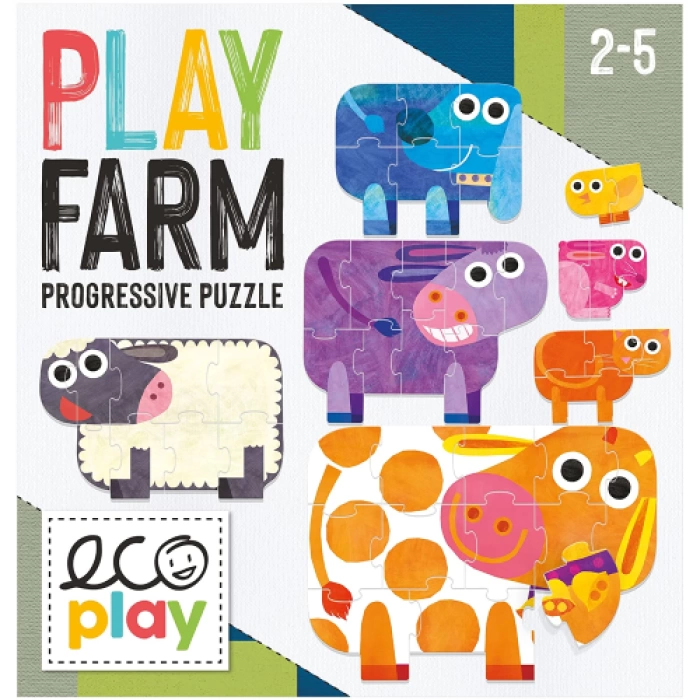 HEADU ECOPLAY PLAY FARM PORGRESSIVE PUZZLE(2-5 YAŞ)