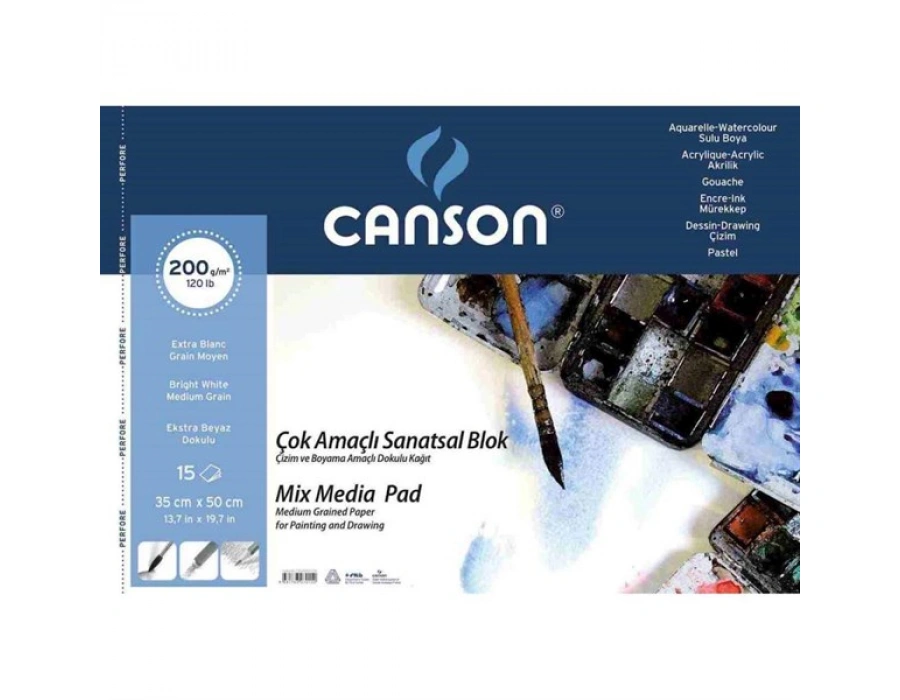 Canson Çok Amaçlı Resim Blok 200 Gr 35x50 15 Yaprak