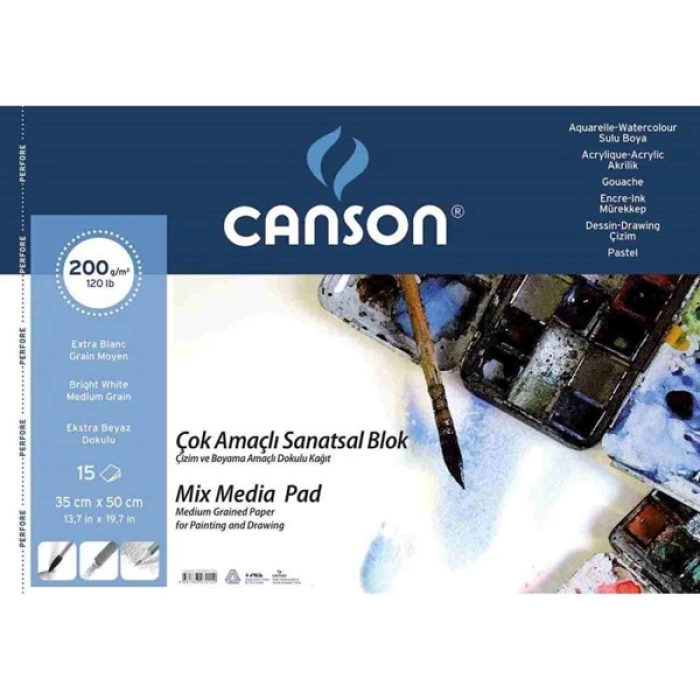 Canson Çok Amaçlı Resim Blok 200 Gr 35x50 15 Yaprak