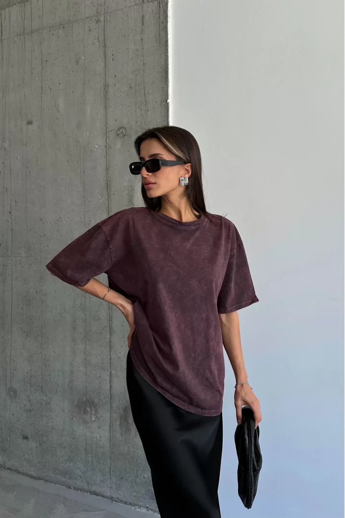 Kadın Bordo T-shirt 0994-0024