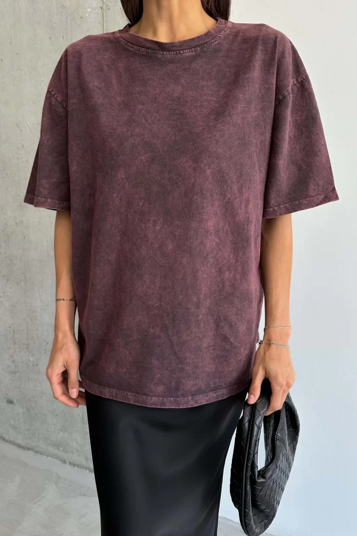 Kadın Bordo T-shirt 0994-0024