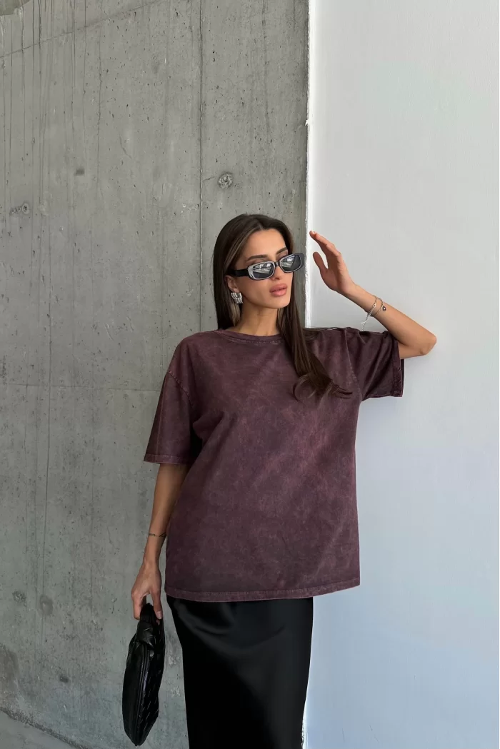 Kadın Bordo T-shirt 0994-0024