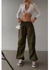 Kadın Haki Paraşüt Pantolon 0990-2681