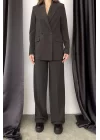 Kadın Antrasit Blazzer Ceket Pantolon Takım 0993-9004