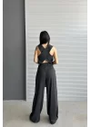 Kadın Antrasit Yelek Pantolon Takım 1017-6014