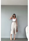 Kadın Bej Önden Cepli Uzun Etek 0999-23050