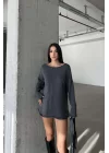 Kadın Füme Oversize Triko Kazak 0880-21131