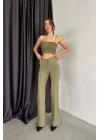 Kadın Haki Kuşgöz Detay Pantolon 0990-2732