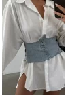 Kadın Mavi Bağcık Detay Kot Büstiyer 0970-5600