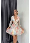 Kadın Multi Halka Detay Sırt Dekolte Elbise 0990-22383